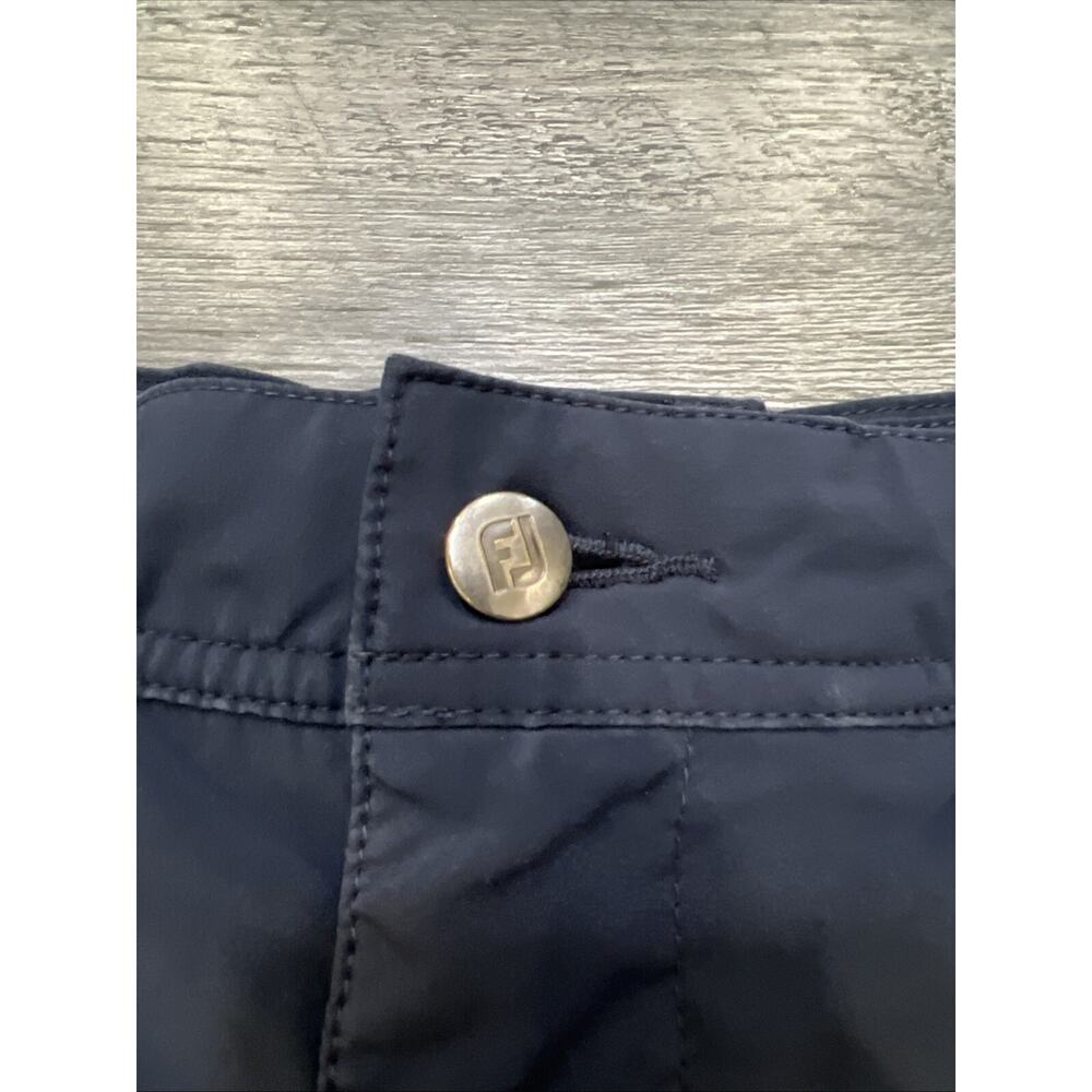 Footjoy FJ Performance Golf Chino Shorts Mens 32 Black/Navy Stretch 9” Inseam - Picture 2 of 10